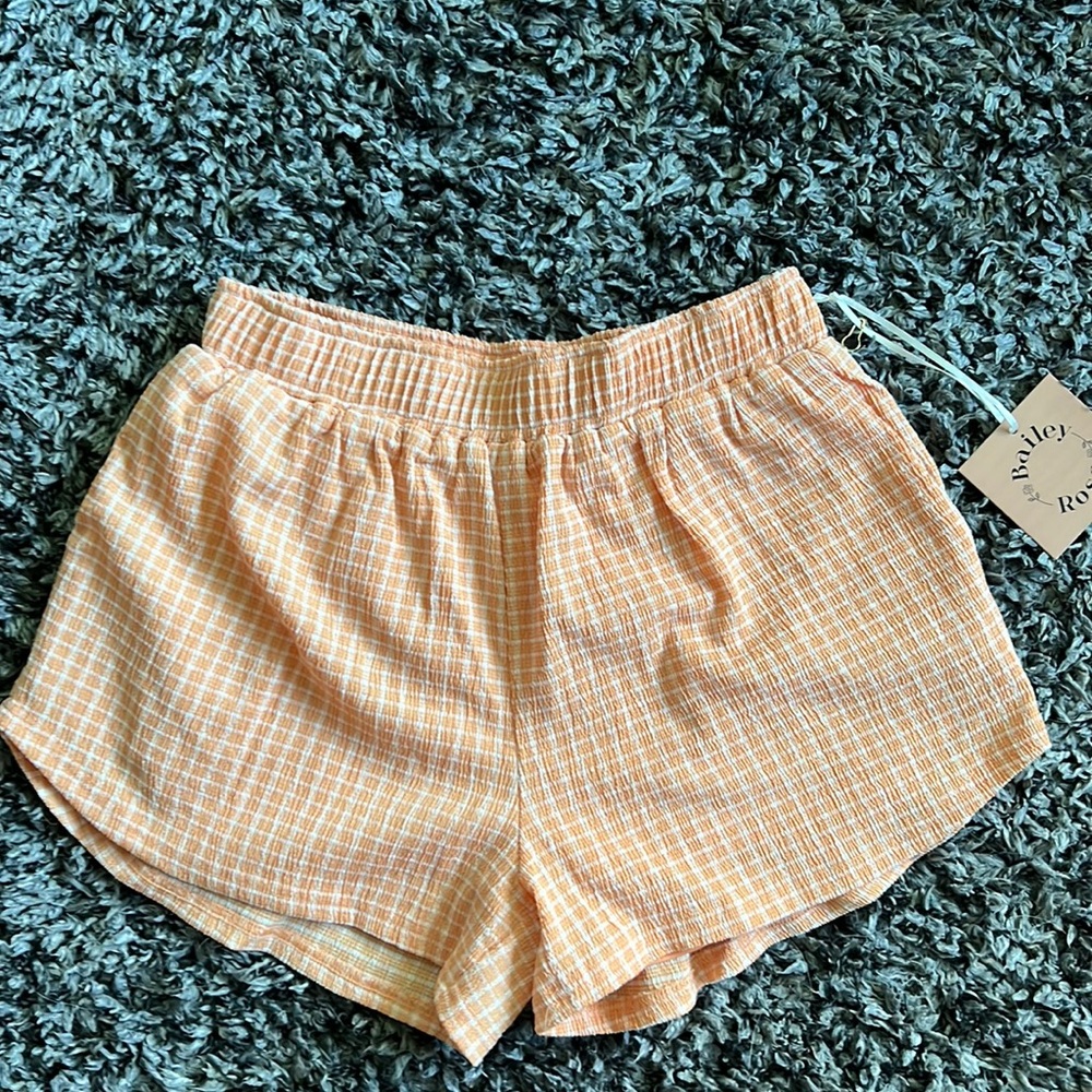 Grey Bandit orange checkered shorts